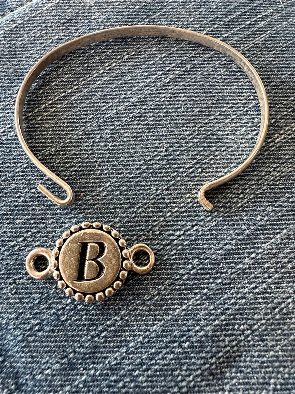 Initial B Silver-Tone Monogram Bracelet